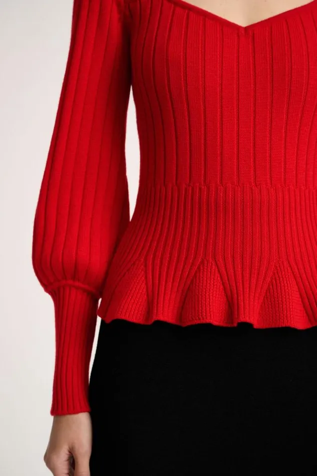 Luisa Spagnoli Knitwear Merlato 8211 HeartNeck Pullover Red 8211 Women Luisa Spagnoli Knitwear Merlato 8211 HeartNeck Pullover Red 8211 Women