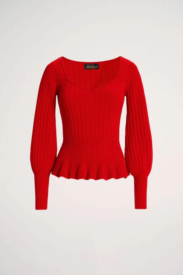 Luisa Spagnoli Knitwear Merlato 8211 HeartNeck Pullover Red 8211 Women Luisa Spagnoli Knitwear Merlato 8211 HeartNeck Pullover Red 8211 Women