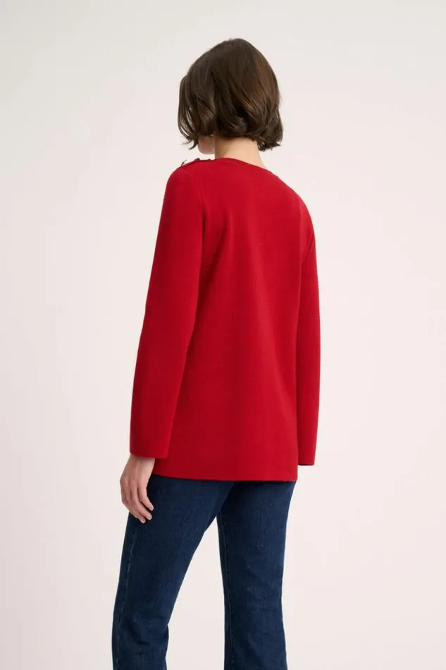 Luisa Spagnoli Knitwear Mose 8211 Tunic With Slits Red 8211 Women Luisa Spagnoli Knitwear Mose 8211 Tunic With Slits Red 8211 Women