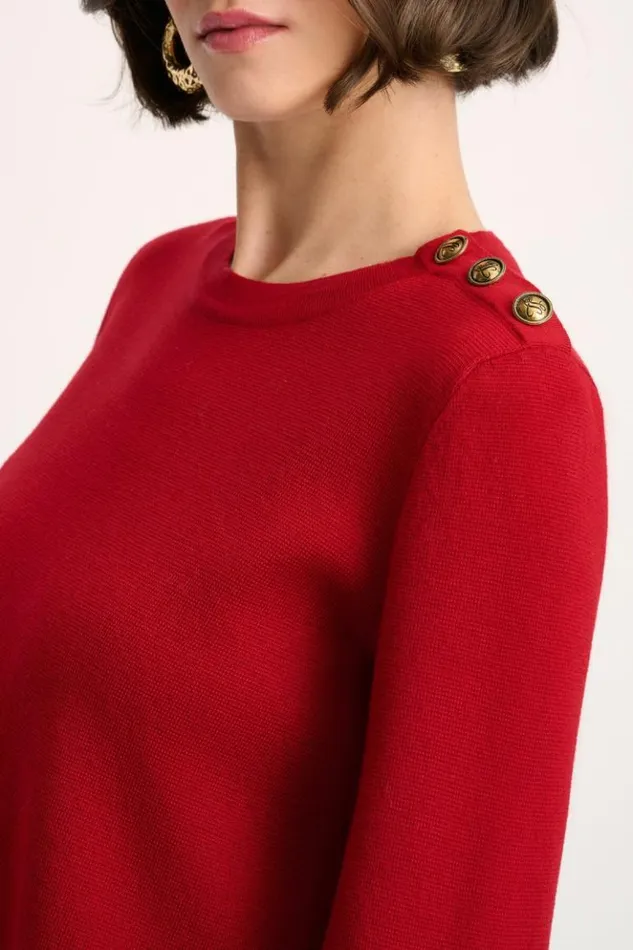 Luisa Spagnoli Knitwear Mose 8211 Tunic With Slits Red 8211 Women Luisa Spagnoli Knitwear Mose 8211 Tunic With Slits Red 8211 Women