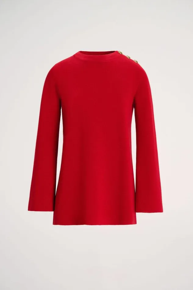 Luisa Spagnoli Knitwear Mose 8211 Tunic With Slits Red 8211 Women Luisa Spagnoli Knitwear Mose 8211 Tunic With Slits Red 8211 Women