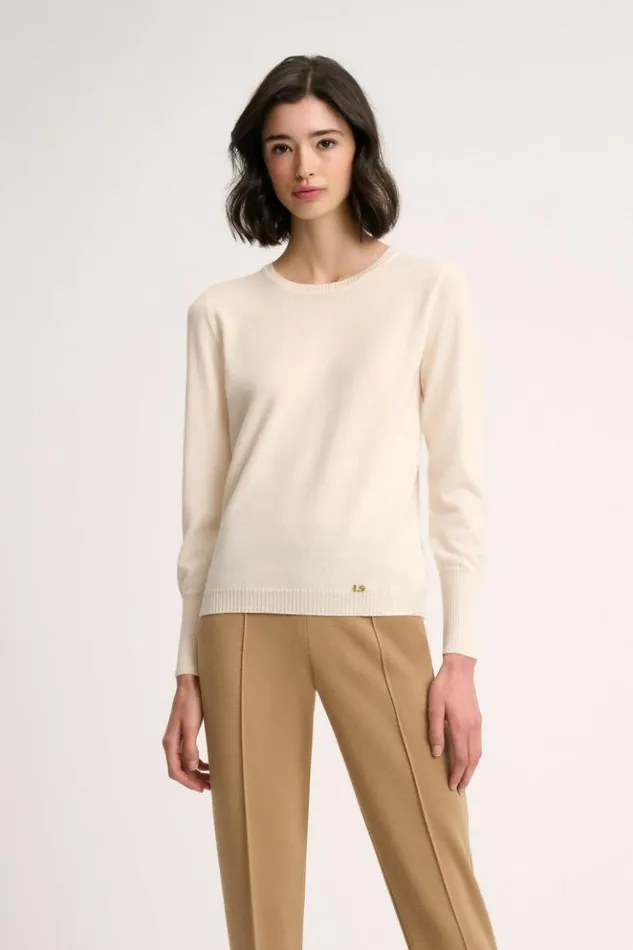 Luisa Spagnoli Knitwear Mossa 8211 Wool Pullover Cream 8211 Women