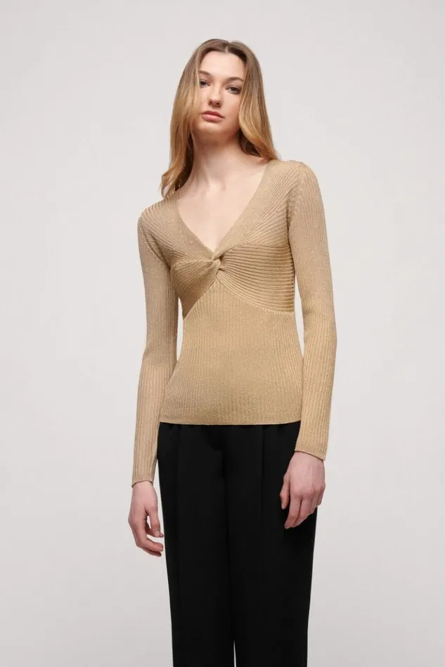 Luisa Spagnoli Knitwear Zelante 8211 Lurex Sweater Gold 8211 Women Luisa Spagnoli Knitwear Zelante 8211 Lurex Sweater Gold 8211 Women