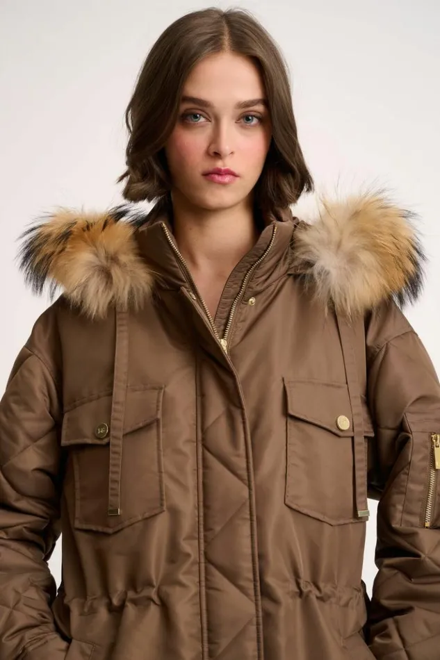Luisa Spagnoli Outerwear Scalo 8211 Quilted Parka Bronze 8211 Women Luisa Spagnoli Outerwear Scalo 8211 Quilted Parka Bronze 8211 Women