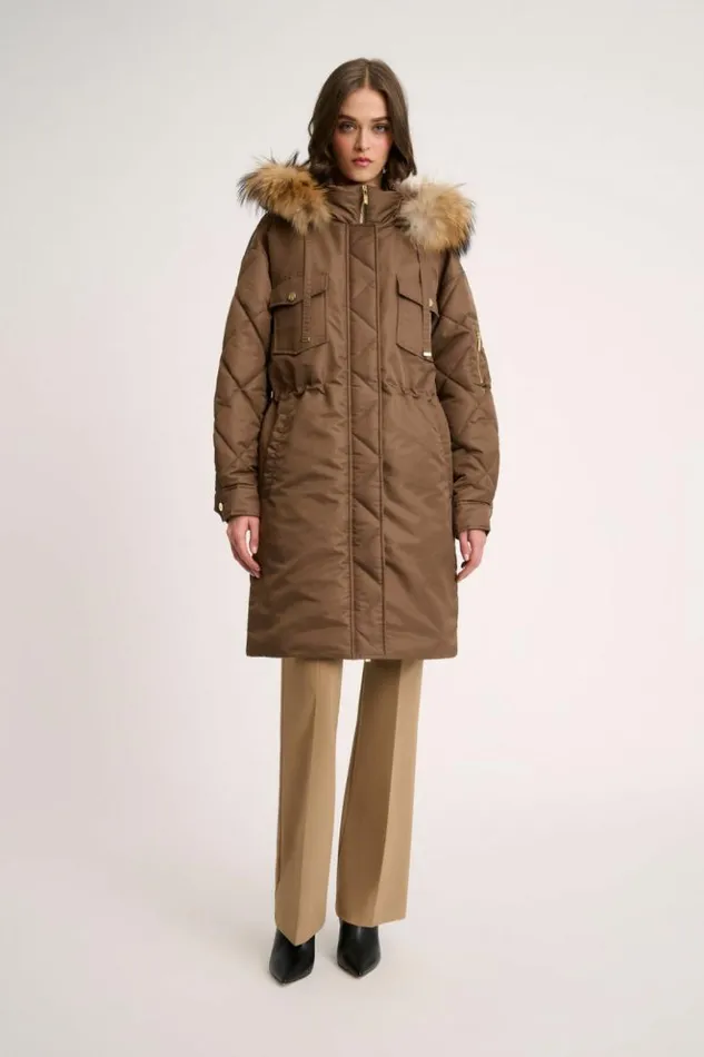 Luisa Spagnoli Outerwear Scalo 8211 Quilted Parka Bronze 8211 Women Luisa Spagnoli Outerwear Scalo 8211 Quilted Parka Bronze 8211 Women