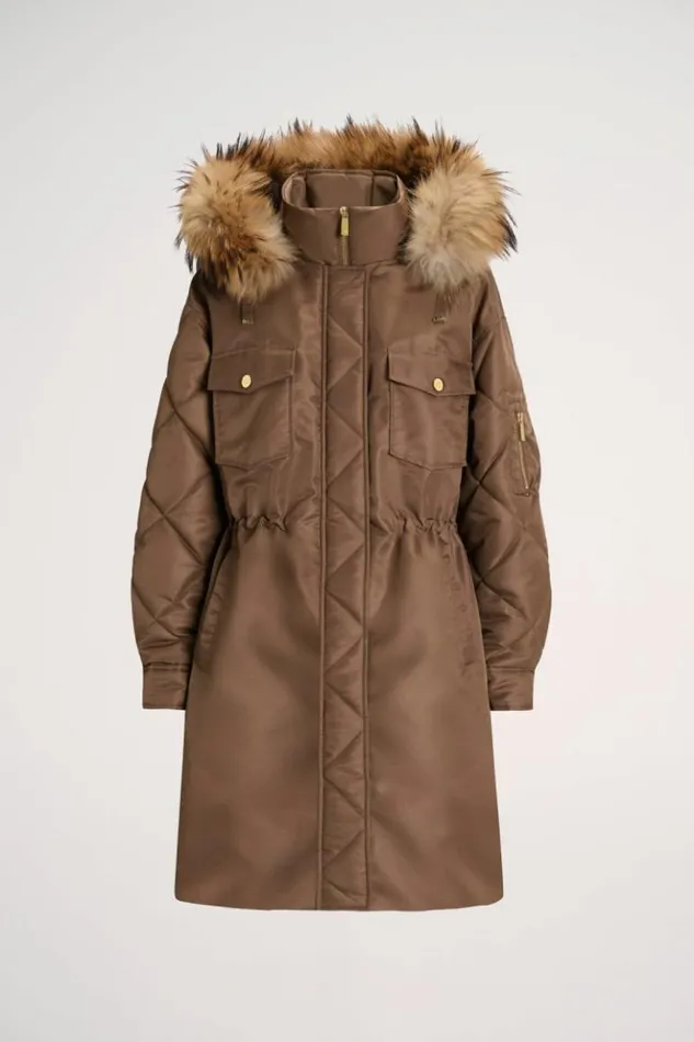 Luisa Spagnoli Outerwear Scalo 8211 Quilted Parka Bronze 8211 Women Luisa Spagnoli Outerwear Scalo 8211 Quilted Parka Bronze 8211 Women