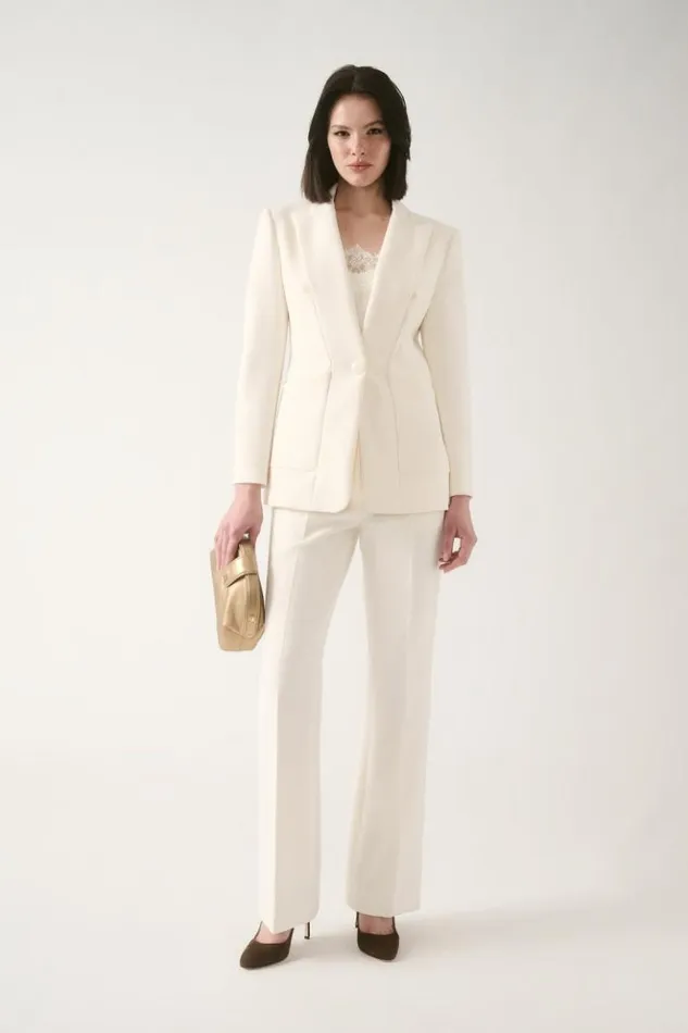 Luisa Spagnoli Pants Oriolo 8211 Creased Trousers Cream 8211 Women Luisa Spagnoli Pants Oriolo 8211 Creased Trousers Cream 8211 Women