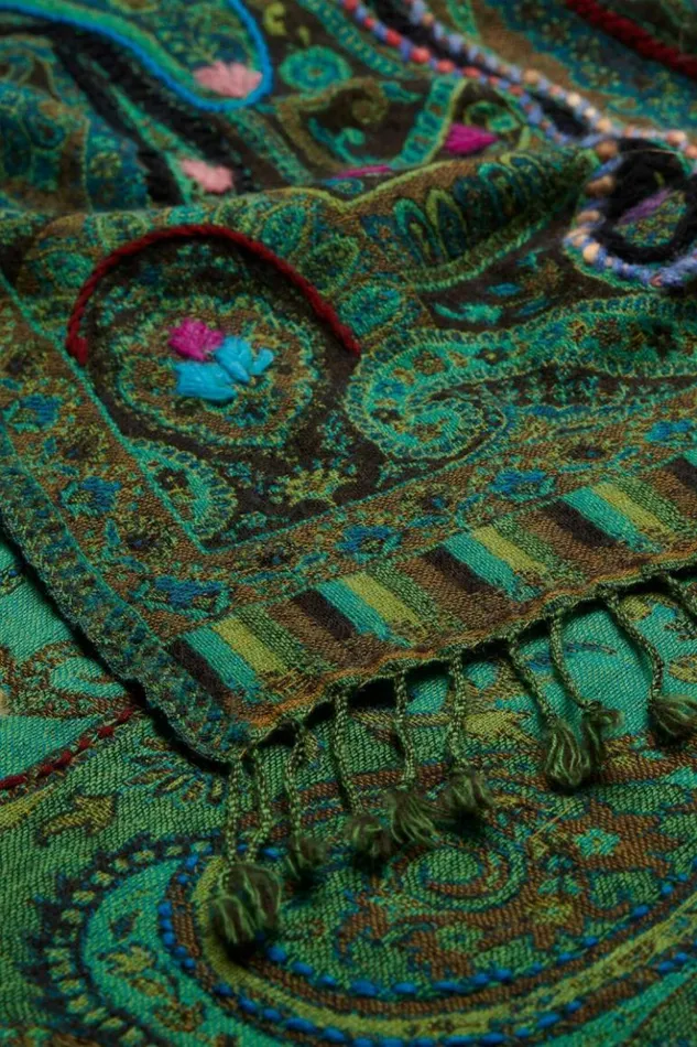 Luisa Spagnoli Scarves And Foulards Raimbow 8211 Jacquard Pattern Shawl Green 8211 Women Luisa Spagnoli Scarves And Foulards Raimbow 8211 Jacquard Pattern Shawl Green 8211 Women