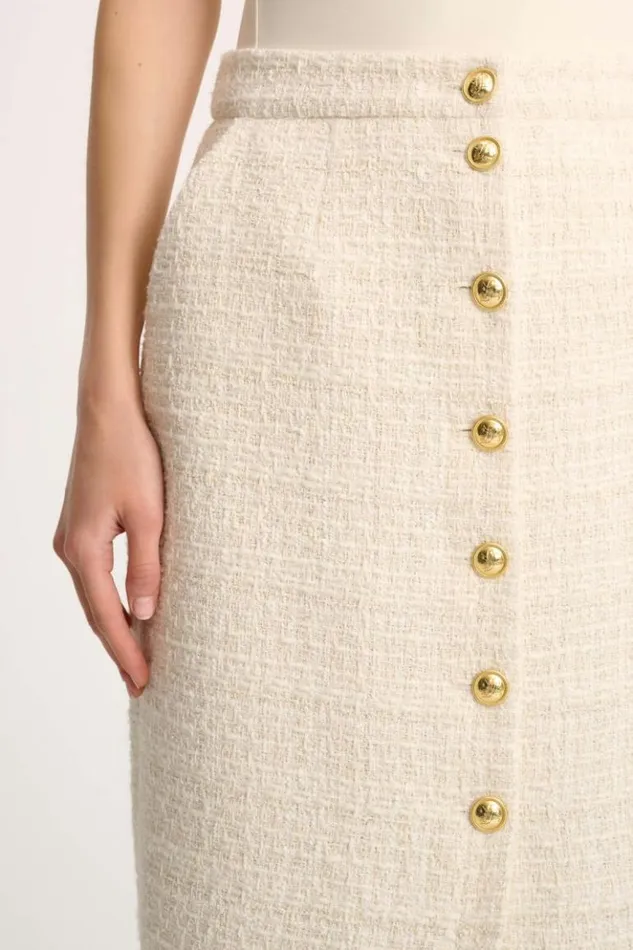Luisa Spagnoli Skirts And Shorts Fettuccia 8211 Skirt With Buttons Cream 8211 Women Luisa Spagnoli Skirts And Shorts Fettuccia 8211 Skirt With Buttons Cream 8211 Women