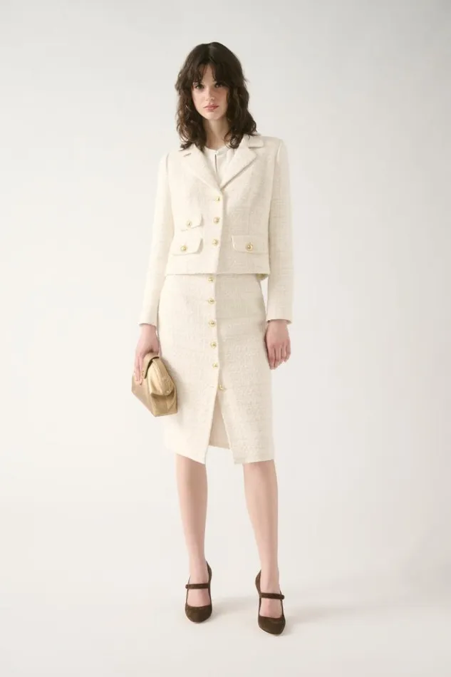 Luisa Spagnoli Skirts And Shorts Fettuccia 8211 Skirt With Buttons Cream 8211 Women Luisa Spagnoli Skirts And Shorts Fettuccia 8211 Skirt With Buttons Cream 8211 Women