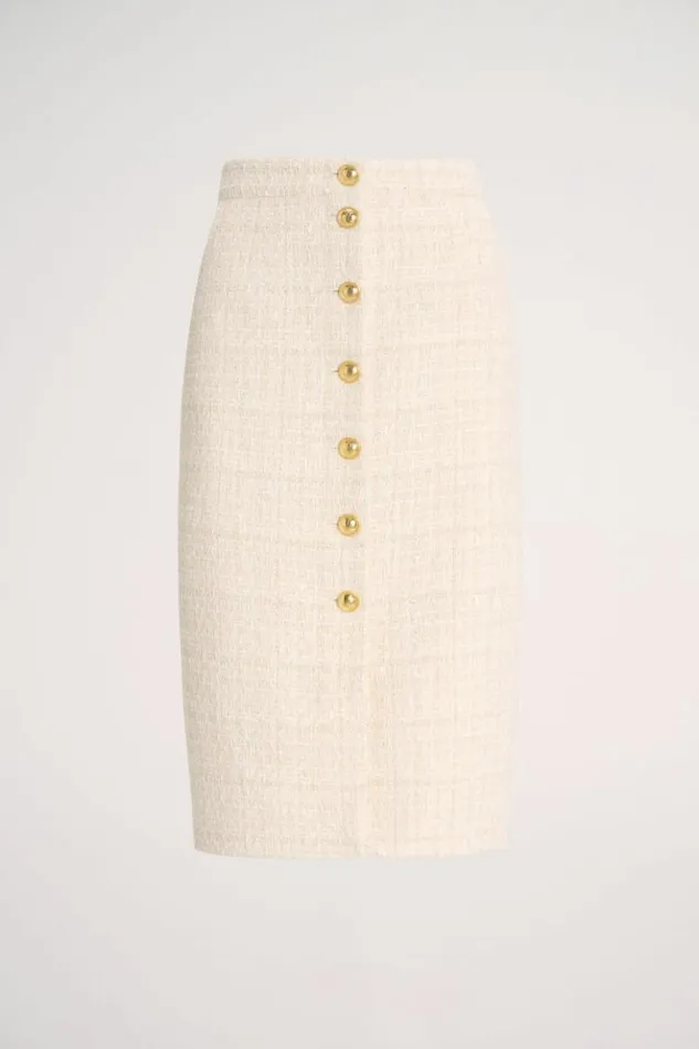 Luisa Spagnoli Skirts And Shorts Fettuccia 8211 Skirt With Buttons Cream 8211 Women Luisa Spagnoli Skirts And Shorts Fettuccia 8211 Skirt With Buttons Cream 8211 Women