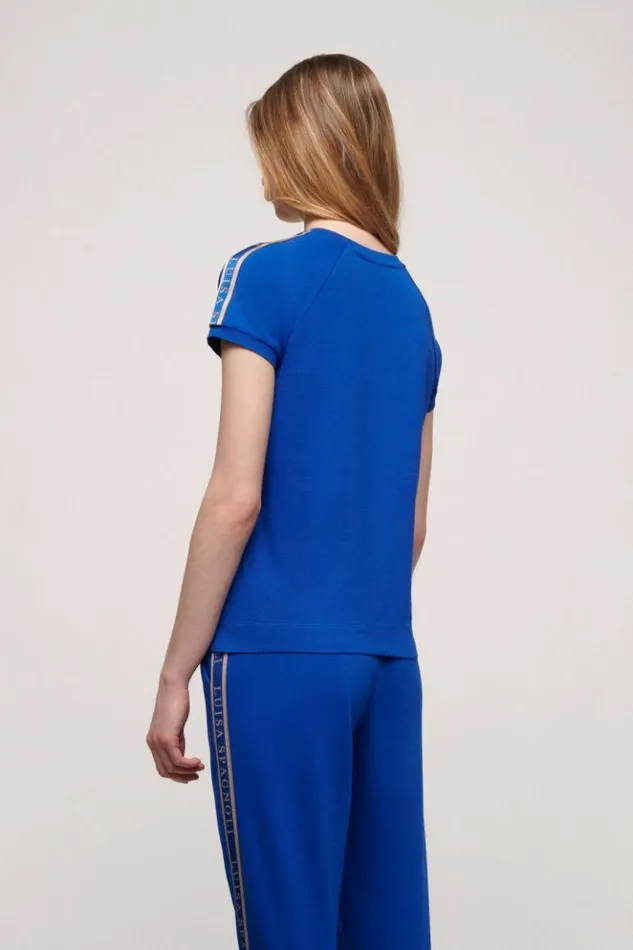 Luisa Spagnoli Tops And TShirts Lunar 8211 Cotton TShirt Bluette 8211 Women Luisa Spagnoli Tops And TShirts Lunar 8211 Cotton TShirt Bluette 8211 Women