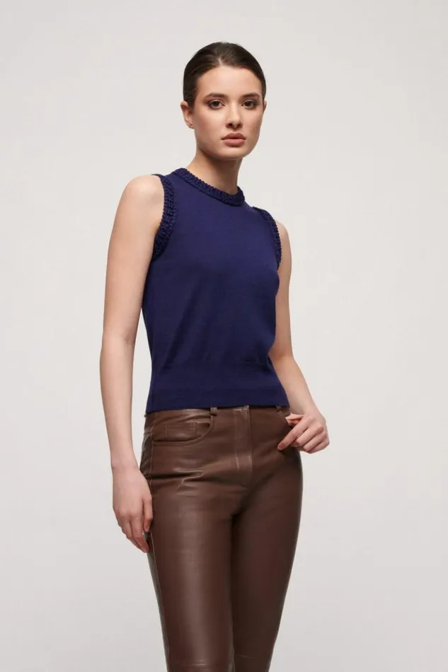 Luisa Spagnoli Tops And TShirts Mini 8211 Wool Top Blue Purplish 8211 Women