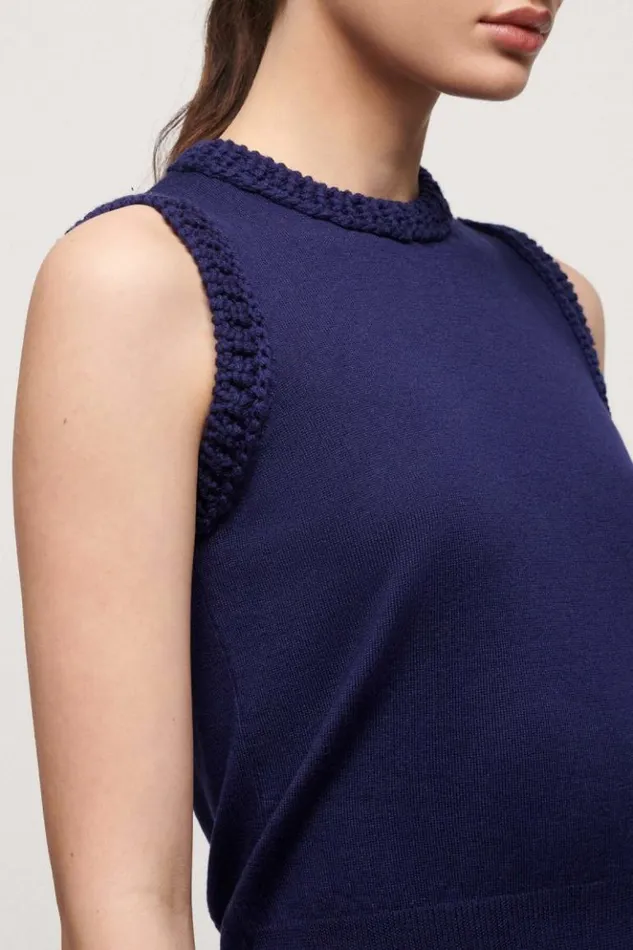 Luisa Spagnoli Tops And TShirts Mini 8211 Wool Top Blue Purplish 8211 Women Luisa Spagnoli Tops And TShirts Mini 8211 Wool Top Blue Purplish 8211 Women