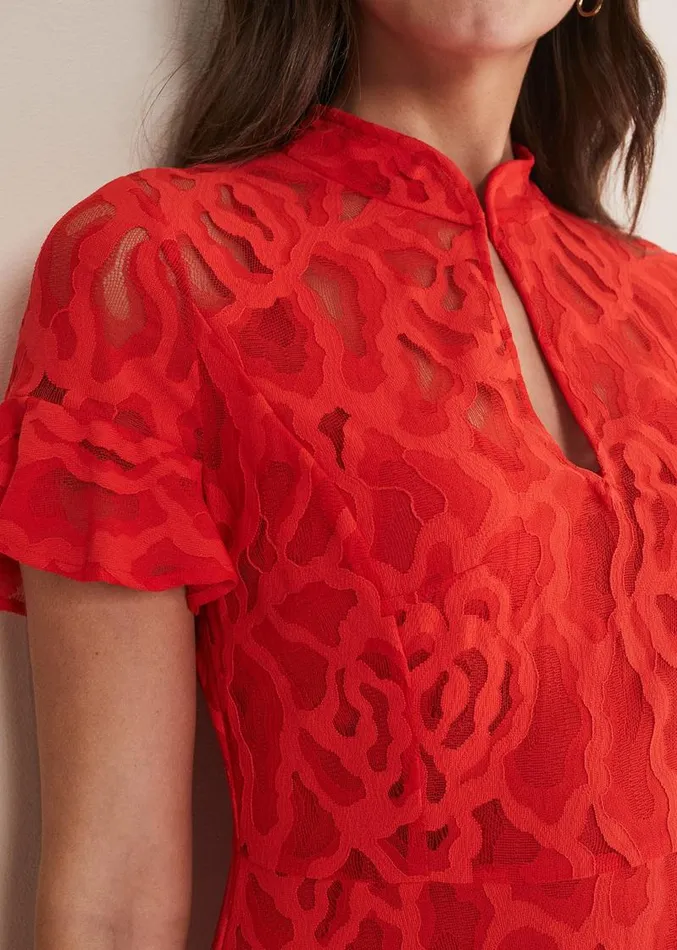 Lulu Lace Midi Dress Fire Women Phase Eight Dresses