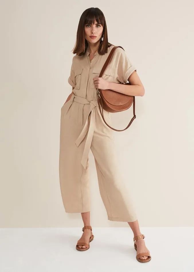 Lyla Stone Wide Leg Jumpsuit Stone Women Phase Eight Dresses