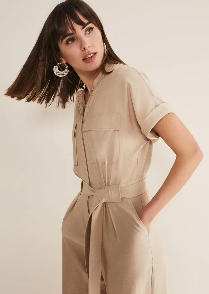 Lyla Stone Wide Leg Jumpsuit Stone Women Phase Eight Dresses