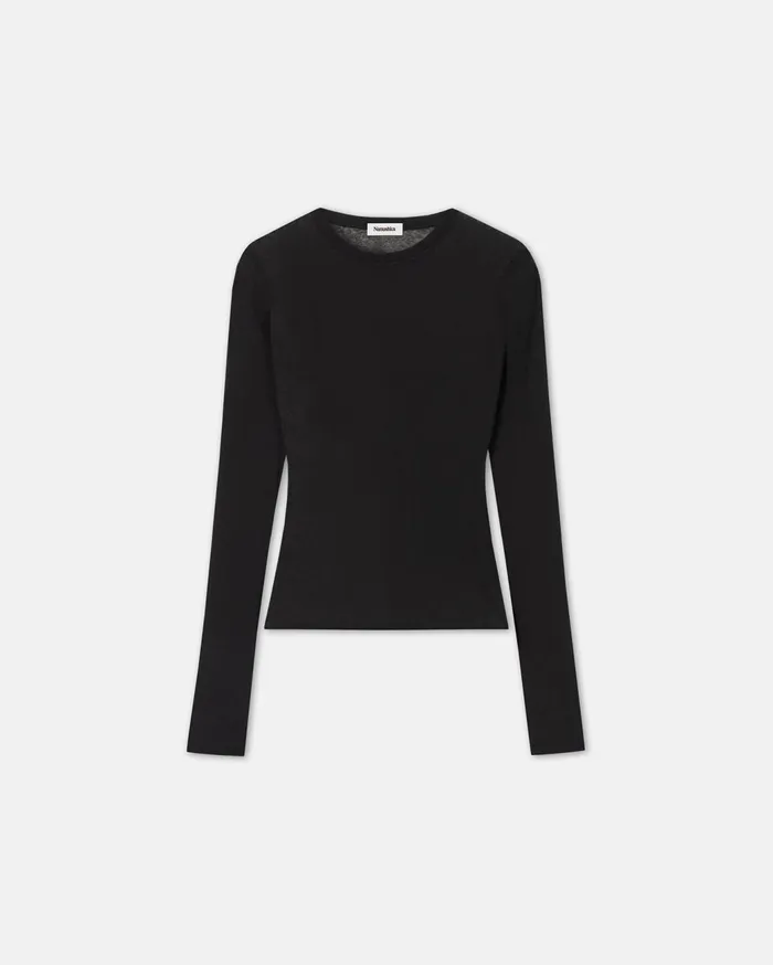 Lymee MeshJersey Top Black Women Nanushka Tops