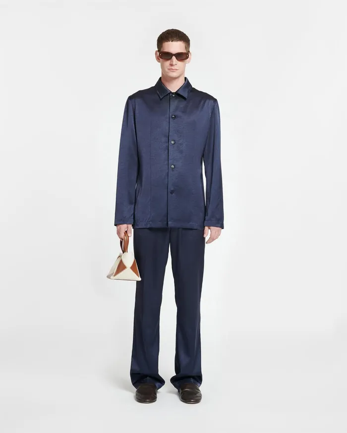 Macen Satin Pants Navy Men Nanushka Pants