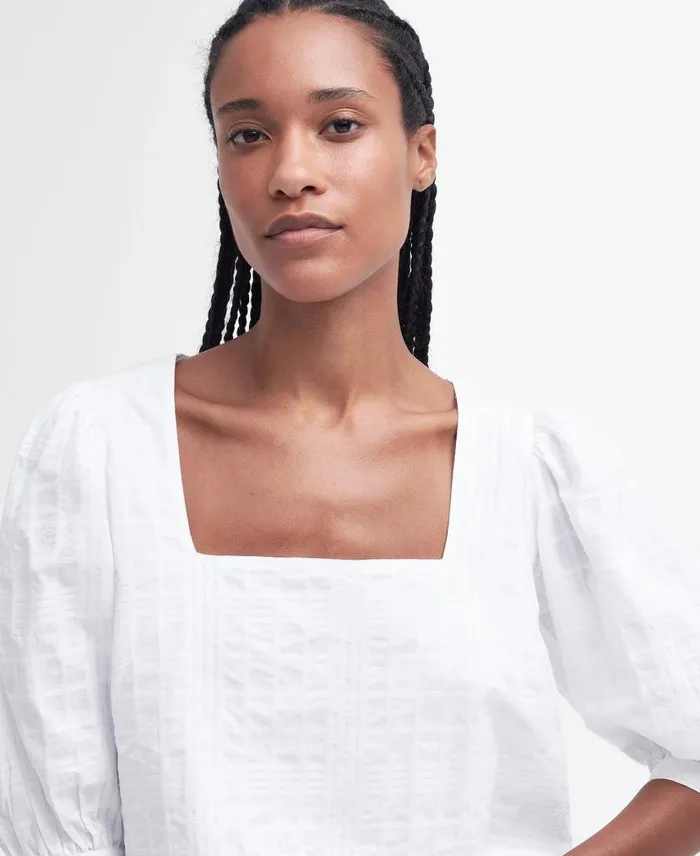 Macy Blouse Classic White Women Barbour Shirts and Blouses