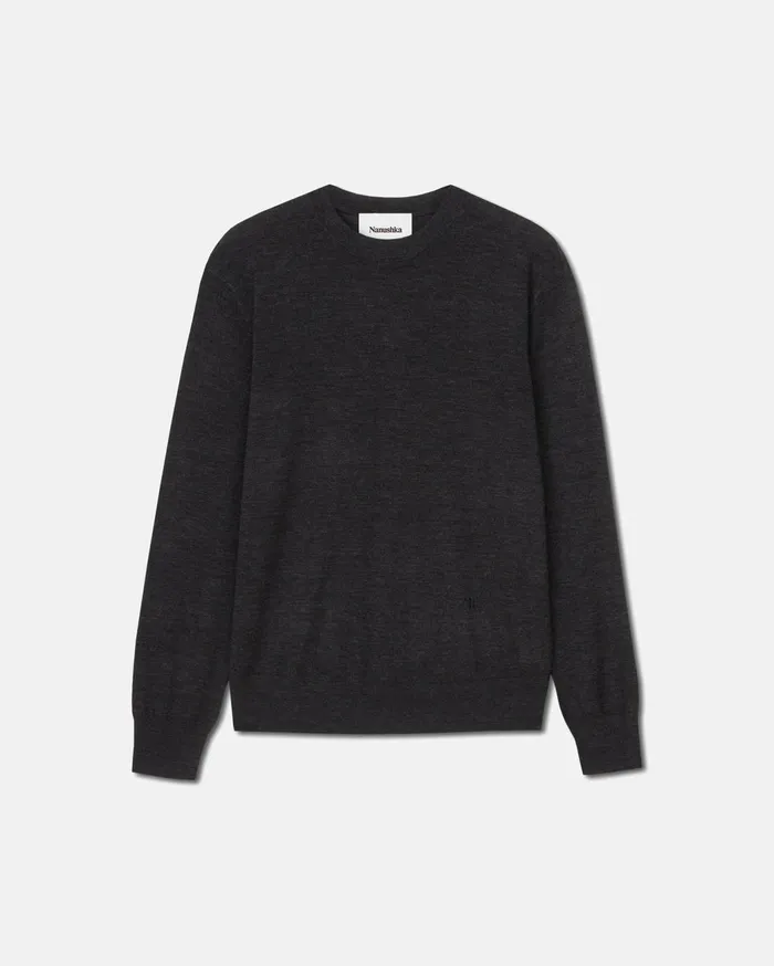 Madan Fine Merino Sweater Charcoal Men Nanushka Knitwear