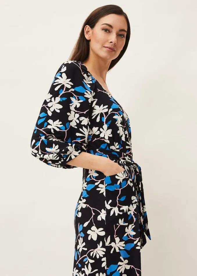 Magnolia Floral Jersey Jumpsuit Navymulti Women Phase Eight Dresses