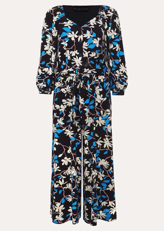 Magnolia Floral Jersey Jumpsuit Navymulti Women Phase Eight Dresses