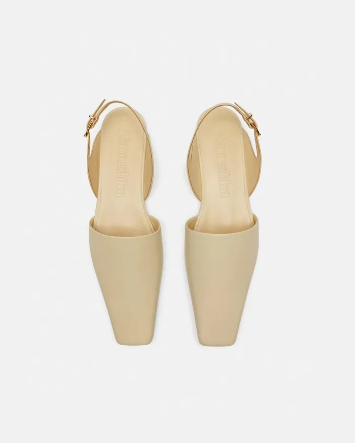 Maimu Leather PointToe Flats Off White Women Nanushka Shoes