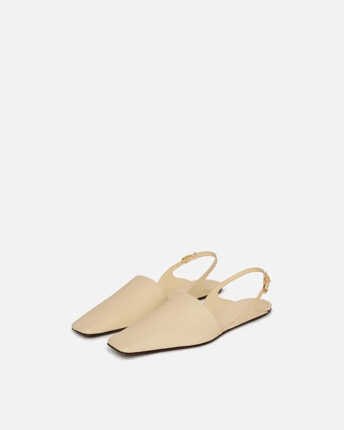 Maimu Leather PointToe Flats Off White Women Nanushka Shoes