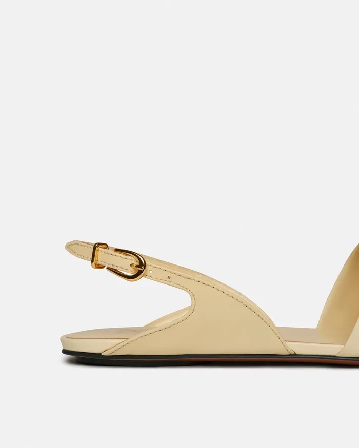 Maimu Leather PointToe Flats Off White Women Nanushka Shoes