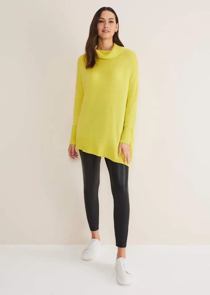 Maltia Asymmetric Hem Jumper Lime Women Phase Eight Knitwear