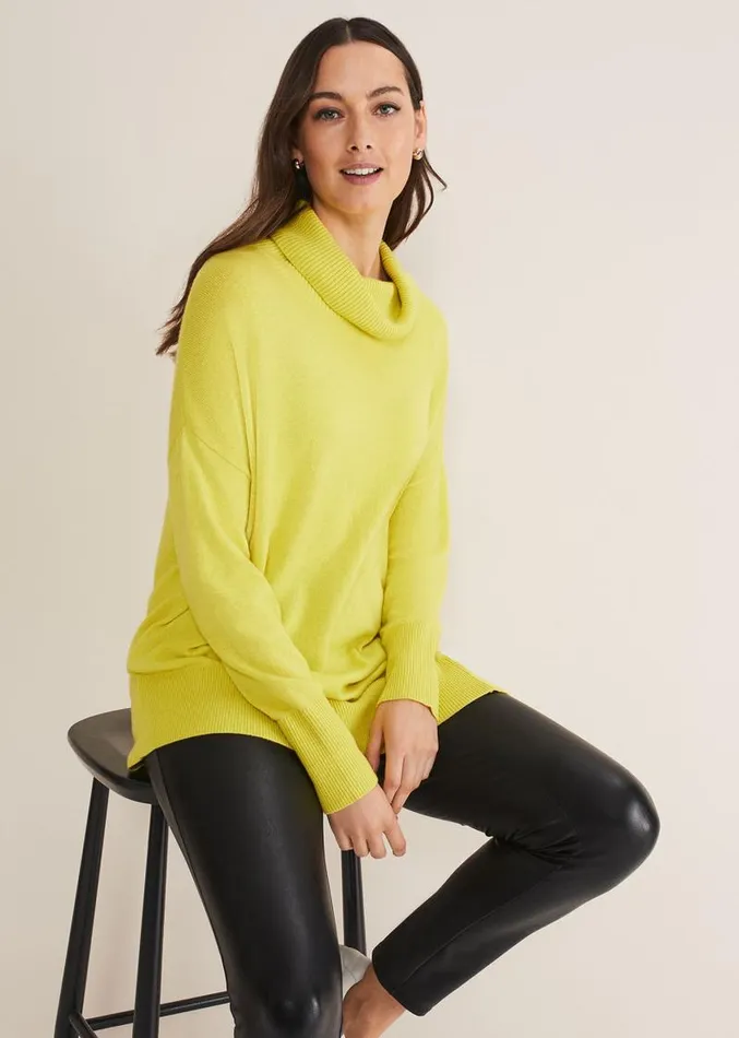 Maltia Asymmetric Hem Jumper Lime Women Phase Eight Knitwear