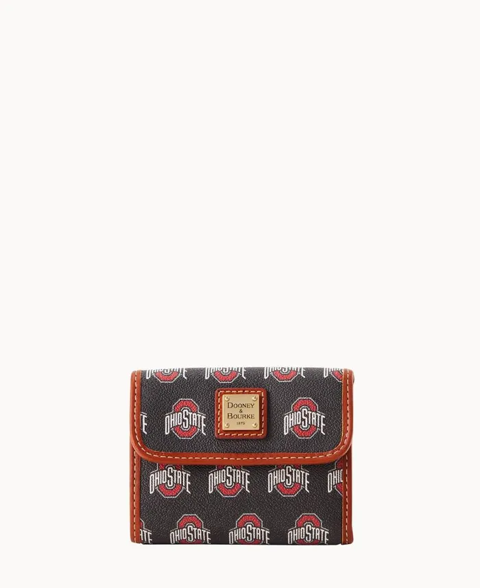 ManWoman Collegiate Ohio State University Flap Credit Card Wallet Ohio State Dooney and Bourke Wallets