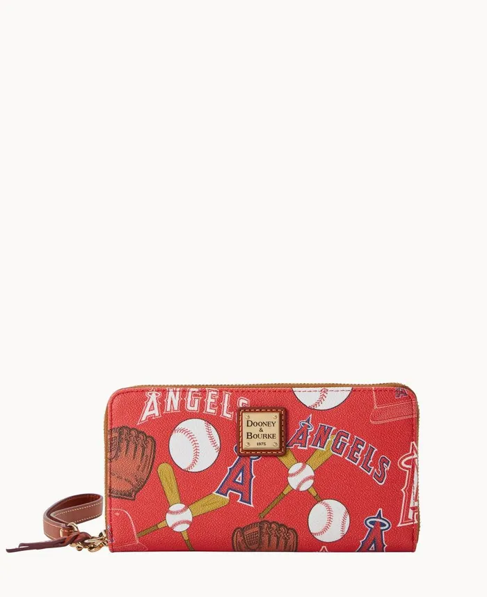 ManWoman MLB Angels Large Zip Around Wristlet Angels Dooney and Bourke Wallets