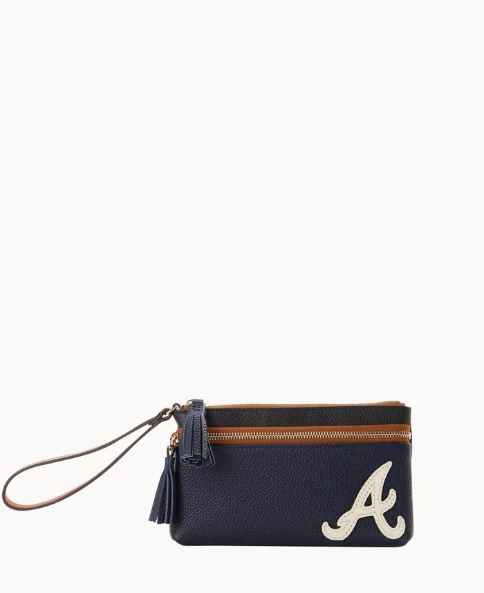 ManWoman MLB Braves Double Zip Wristlet Braves Dooney and Bourke Wallets