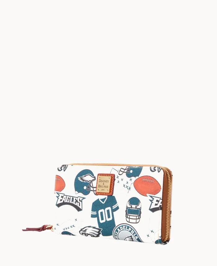 ManWoman NFL Eagles Large Zip Around Wristlet Eagles Dooney and Bourke Wallets ManWoman NFL Eagles Large Zip Around Wristlet Eagles Dooney and Bourke Wallets