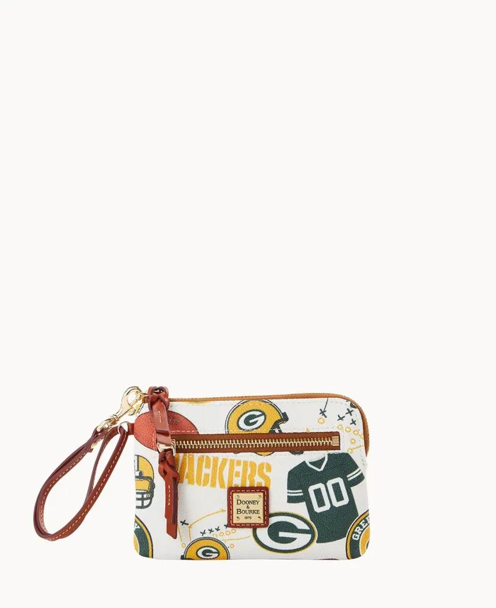 ManWoman NFL Packers Zip Around Wristlet Packers Dooney and Bourke Wallets