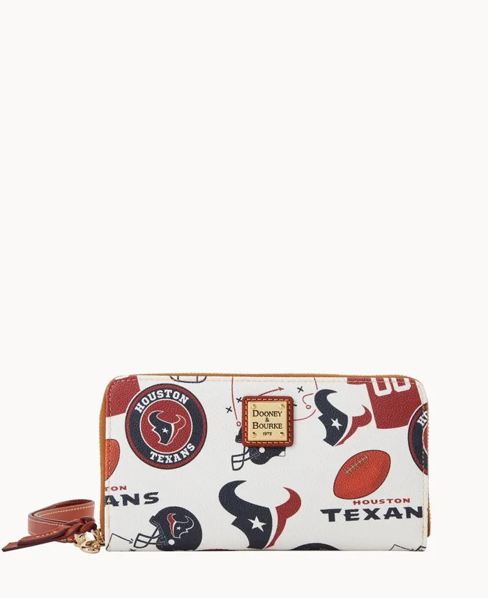 ManWoman NFL Texans Large Zip Around Wristlet Texans Dooney and Bourke Wallets