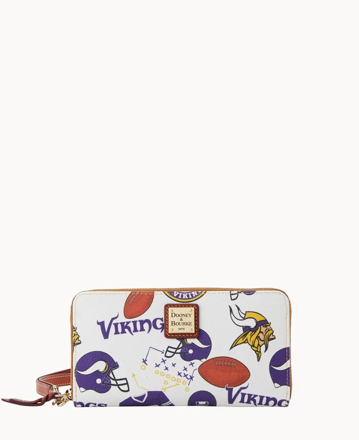 ManWoman NFL Vikings Large Zip Around Wristlet Vikings Dooney and Bourke Wallets