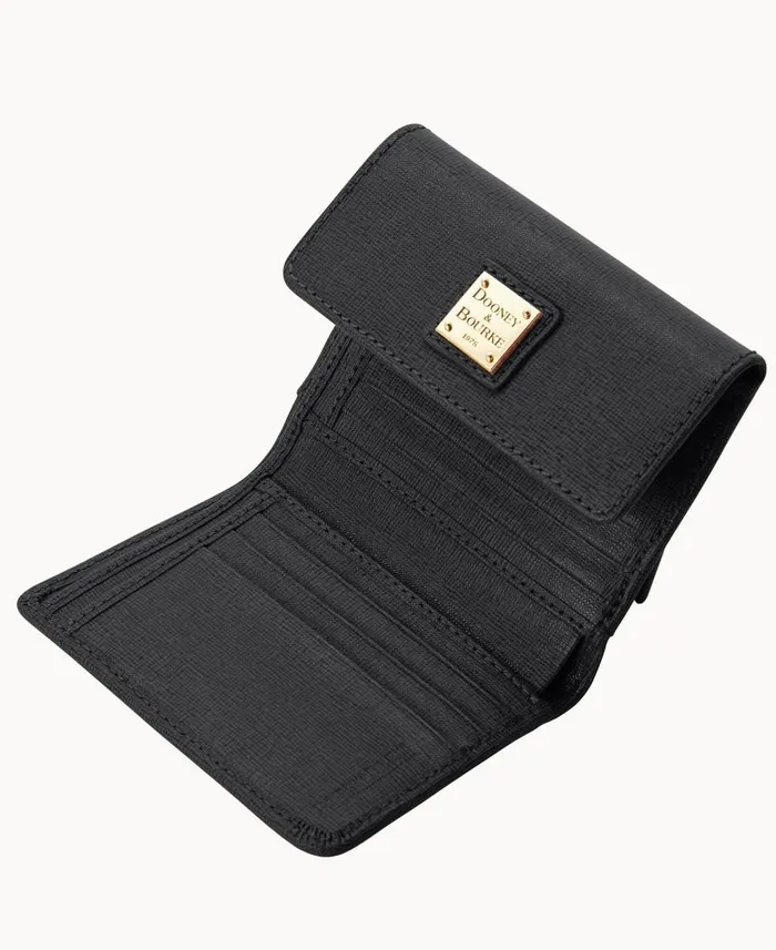 ManWoman Saffiano Small Flap Credit Card Wallet Black Dooney and Bourke Wallets ManWoman Saffiano Small Flap Credit Card Wallet Black Dooney and Bourke Wallets