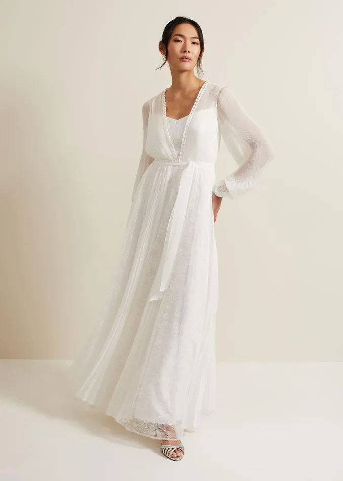 Mariana Pleated Lace Wedding Dress Pearl Women Phase Eight Dresses