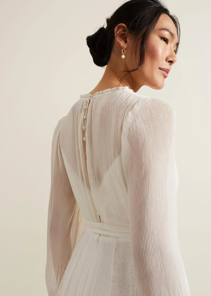 Mariana Pleated Lace Wedding Dress Pearl Women Phase Eight Dresses
