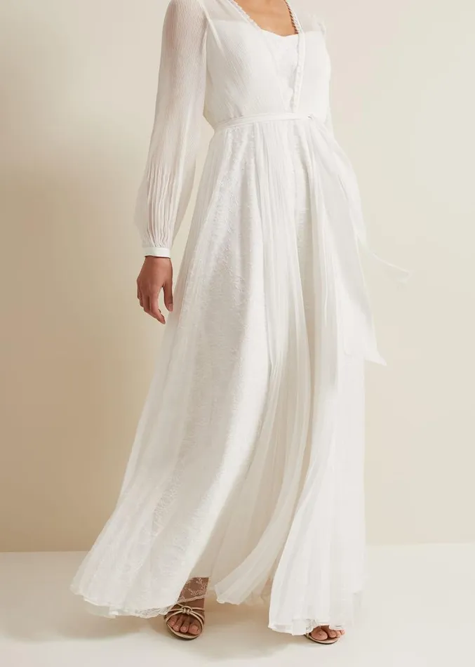 Mariana Pleated Lace Wedding Dress Pearl Women Phase Eight Dresses