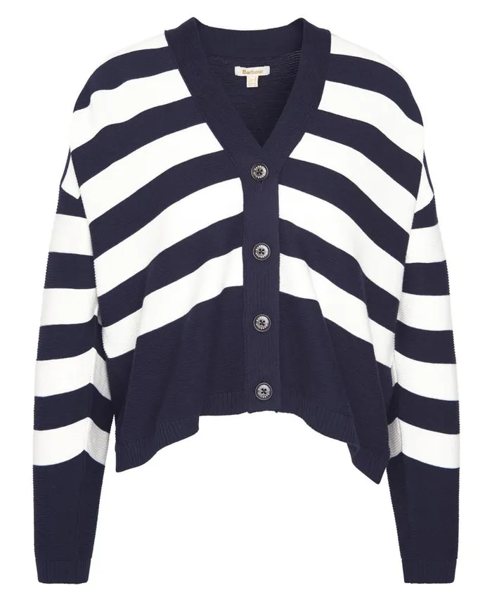 Mariner Striped Cardigan Navy Stripe Women Barbour Cardigans