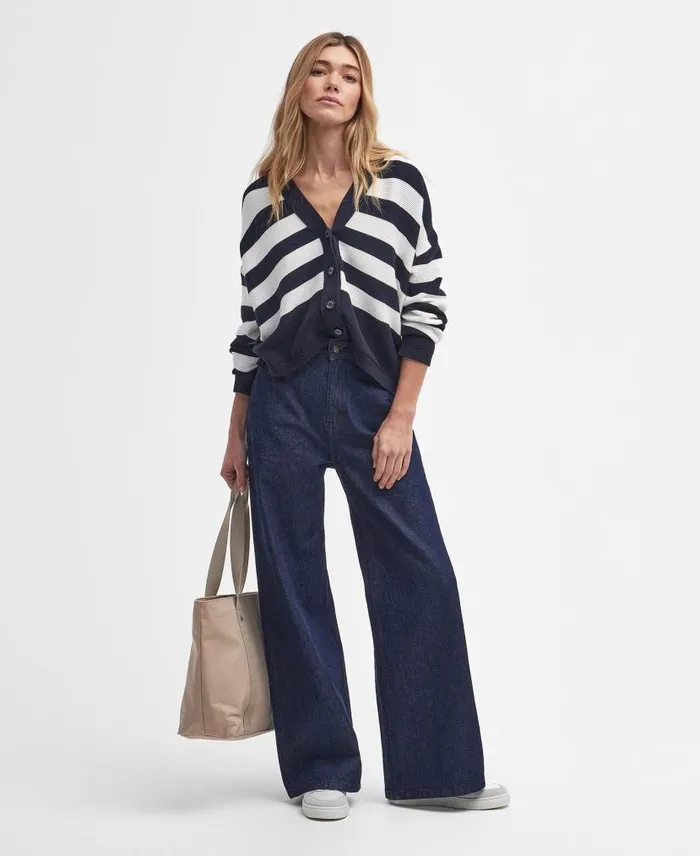 Mariner Striped Cardigan Navy Stripe Women Barbour Cardigans