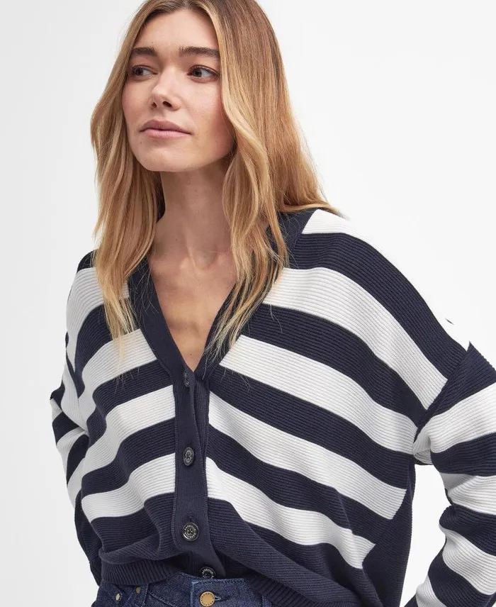 Mariner Striped Cardigan Navy Stripe Women Barbour Cardigans