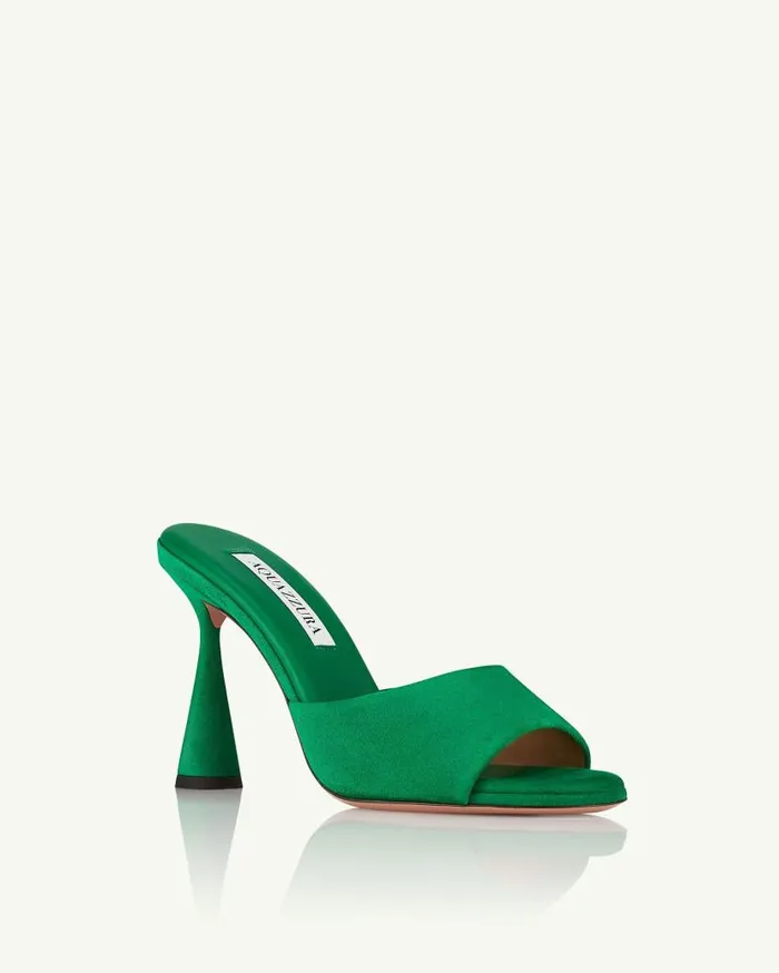 Max Mule 95 Green Women Aquazzura Sandals