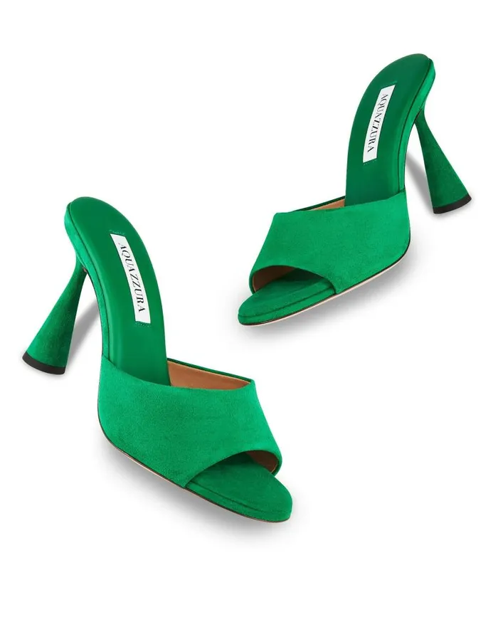 Max Mule 95 Green Women Aquazzura Sandals Max Mule 95 Green Women Aquazzura Sandals