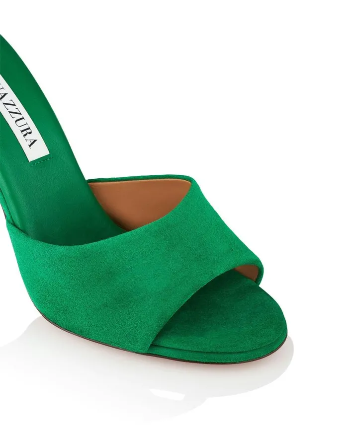 Max Mule 95 Green Women Aquazzura Sandals Max Mule 95 Green Women Aquazzura Sandals