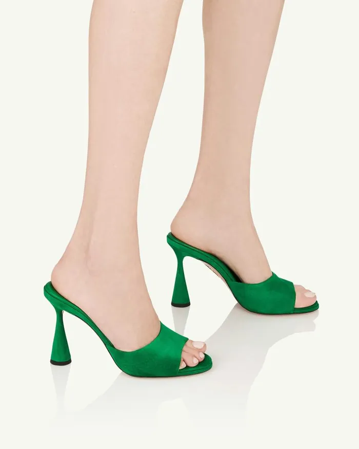 Max Mule 95 Green Women Aquazzura Sandals Max Mule 95 Green Women Aquazzura Sandals